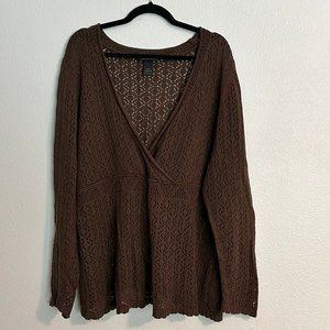 Lane Bryant - Brown v-neck sweater 22/24